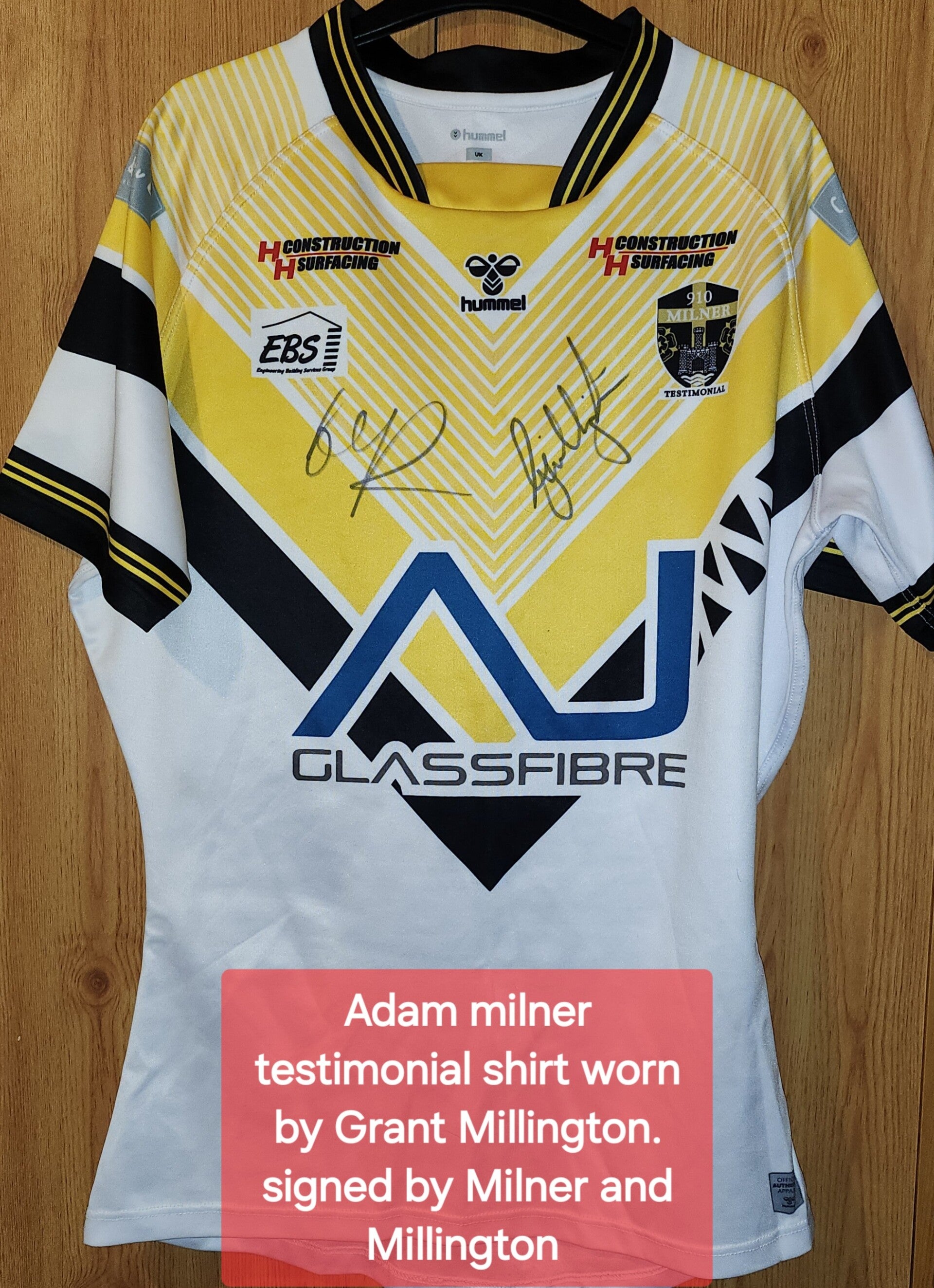 Adam Milner testimonial shirt