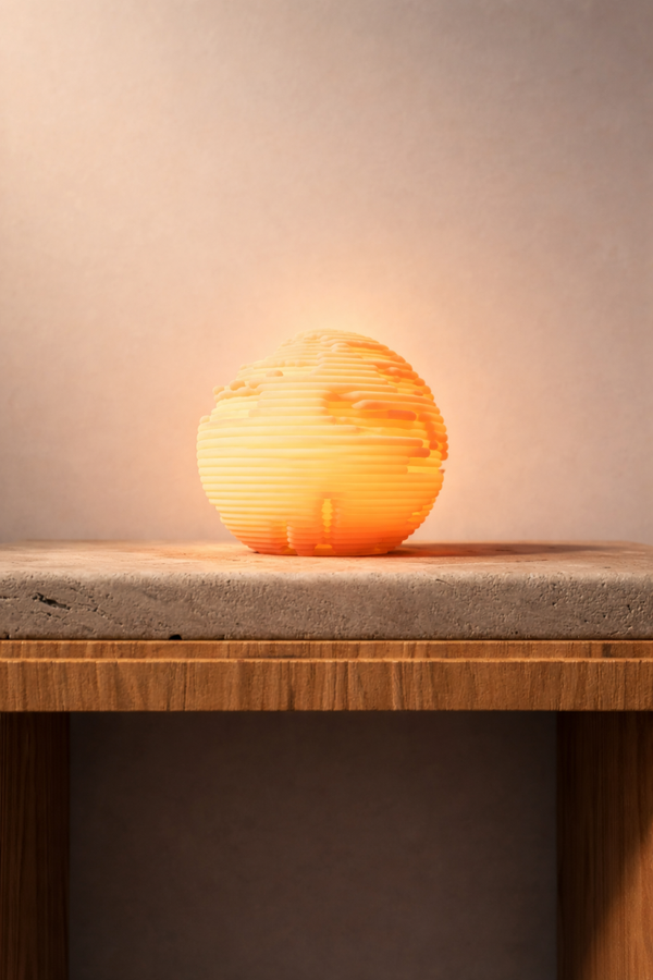 🌕 Lampe Mini Érosion Sculptée Leora  – avec télécommande