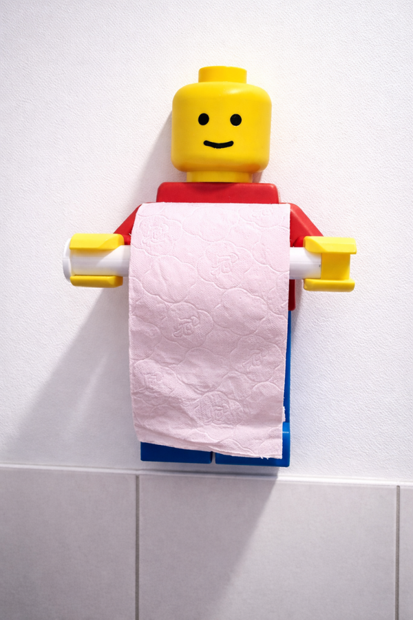Porte-Papier Toilette Style Brick - Décoration murale sans percer le mur - Facile à Utiliser, Décoration Toilette.