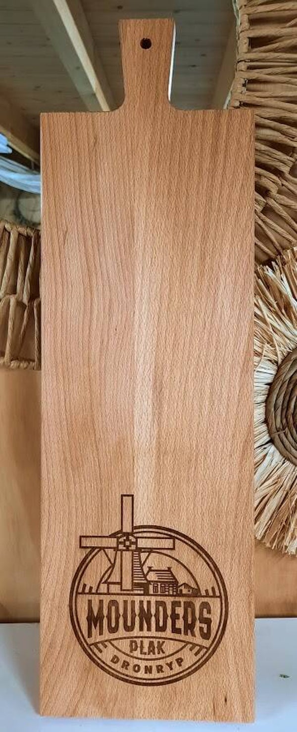 borrelplank met logo