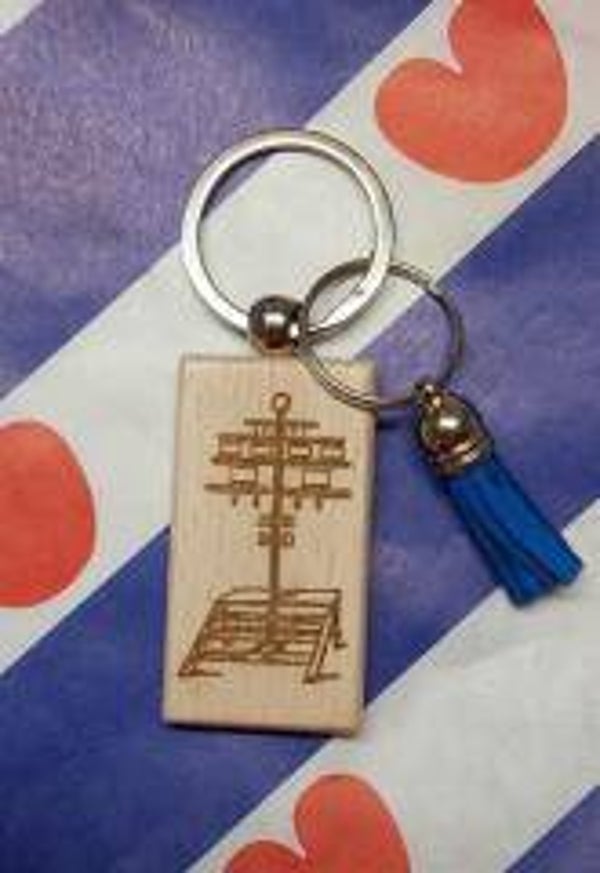 houten sleutelhanger "Fries"