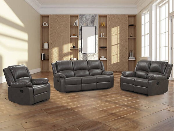 LETHA Reclining Sofa 3 pc Set - Brown