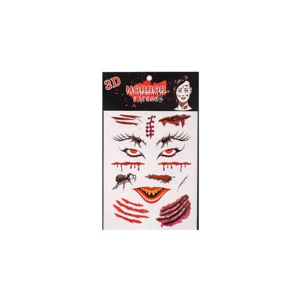Blister tatuaggi viso ragni e ferite