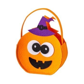 Borsetta zucca con cappello viola in feltro Cm. 15