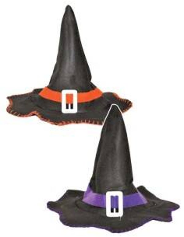 Cappello strega in tessuto con cinta colorata