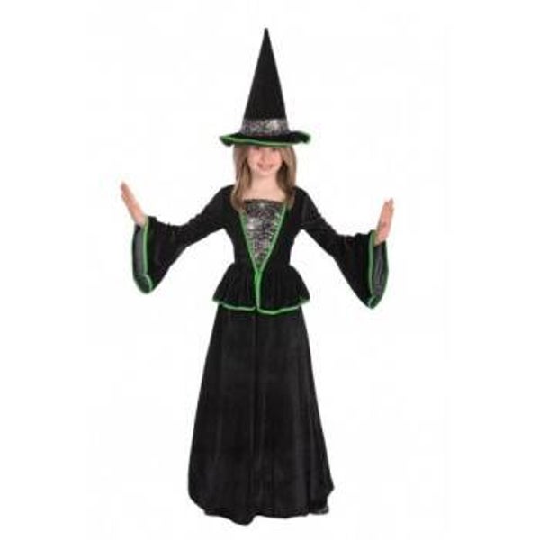 Costume strega in velluto nero
