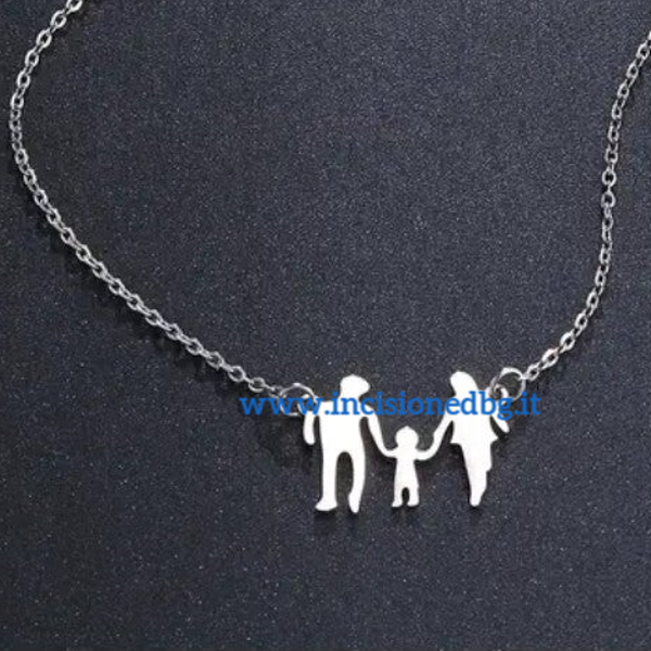 Collana Donna  Mamma Papà con Figlio/i -- Figlia/e