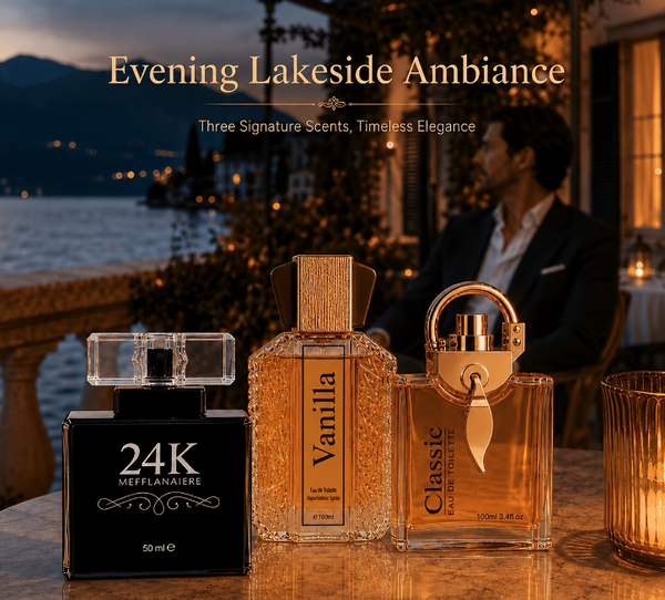 Ensemble aléatoire de 1 parfum pour hommes ou femmes, 2 pièces au total - 1 parfum aléatoire de taille standard 50ml ou 100ml + 1 format voyage 10ml, 24K/ Vanille/ Classique, Eau de Parfum longue durée