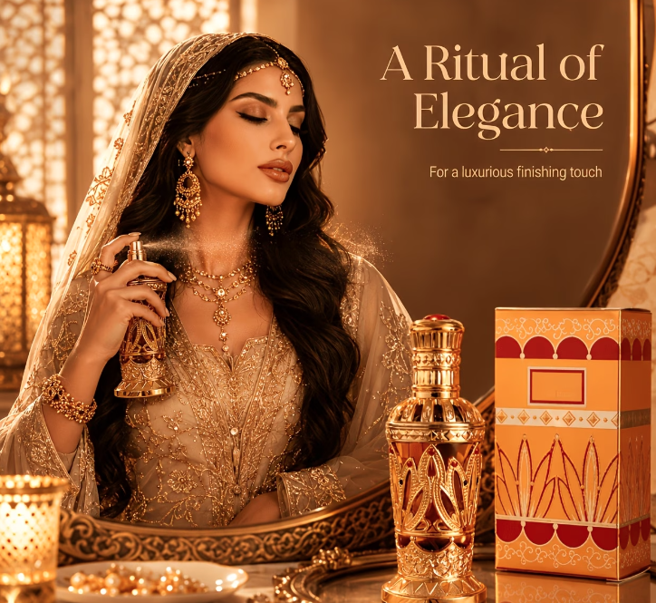 EAVB Parfum Arabe Doré Longue Durée Bois de Santal Rose (Ensemble de 2 pièces = 100 ml/3.4 Fl. Oz. Parfum Arabe et 10 ml Format Voyage ou 3 ml Parfum Roll-On Vanille)