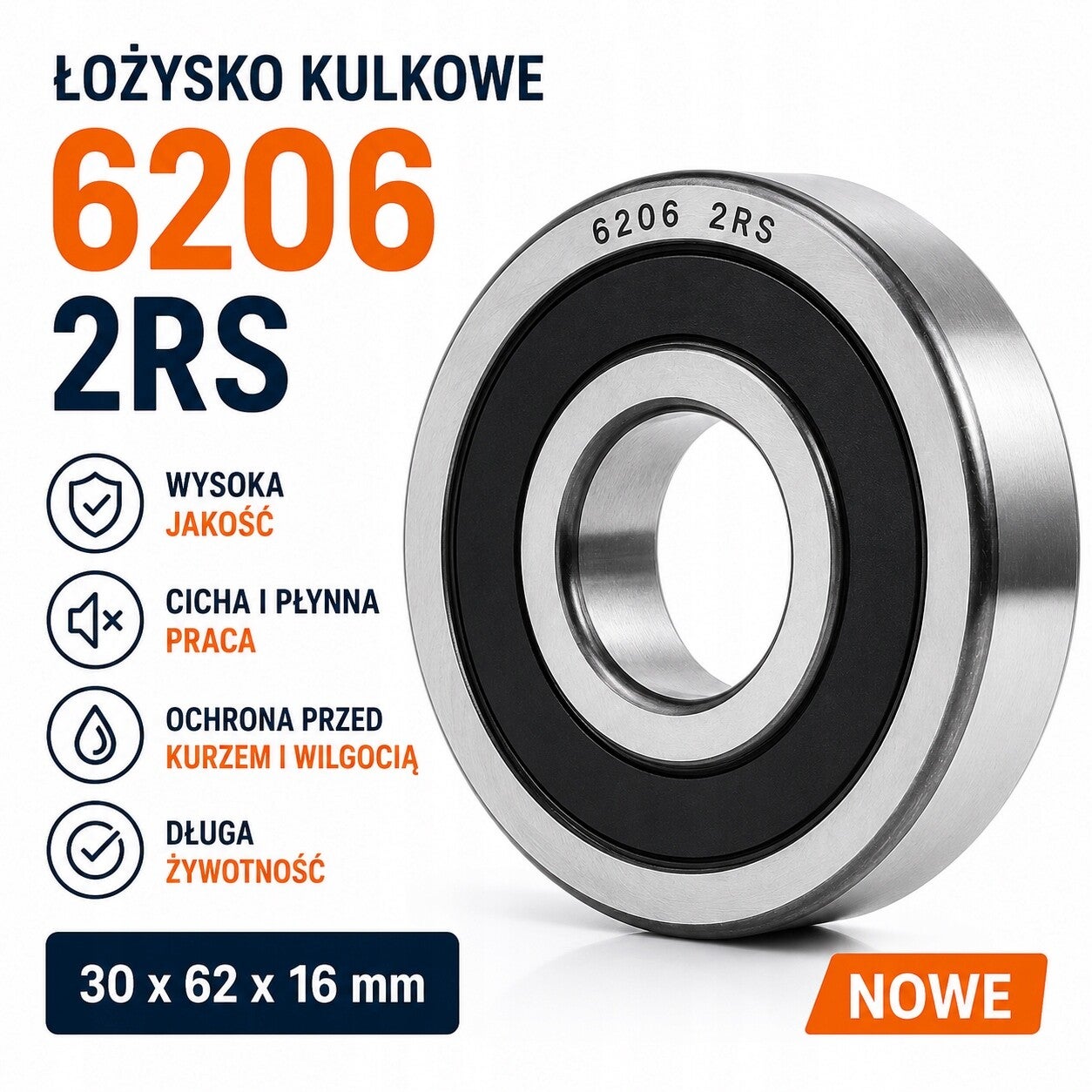 Łozysko kulkowe 1Rz  62062RS