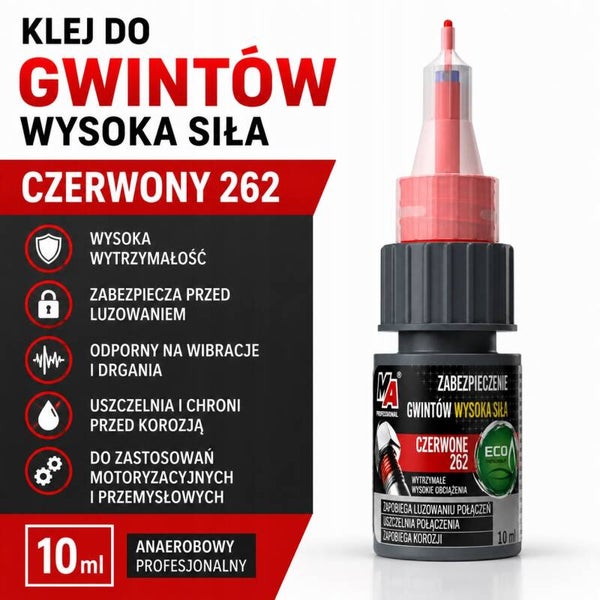 Klej do gwintów czerwony 10ml