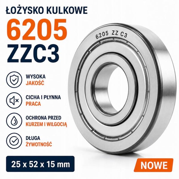 Łożysko kulkowe 6205 ZZ C3