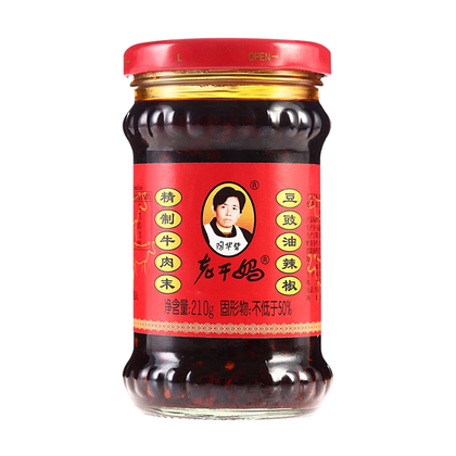 SAUCE AU PIMENT ET POIVRE 210G*1P 老干妈牛肉沫豆豉油辣椒