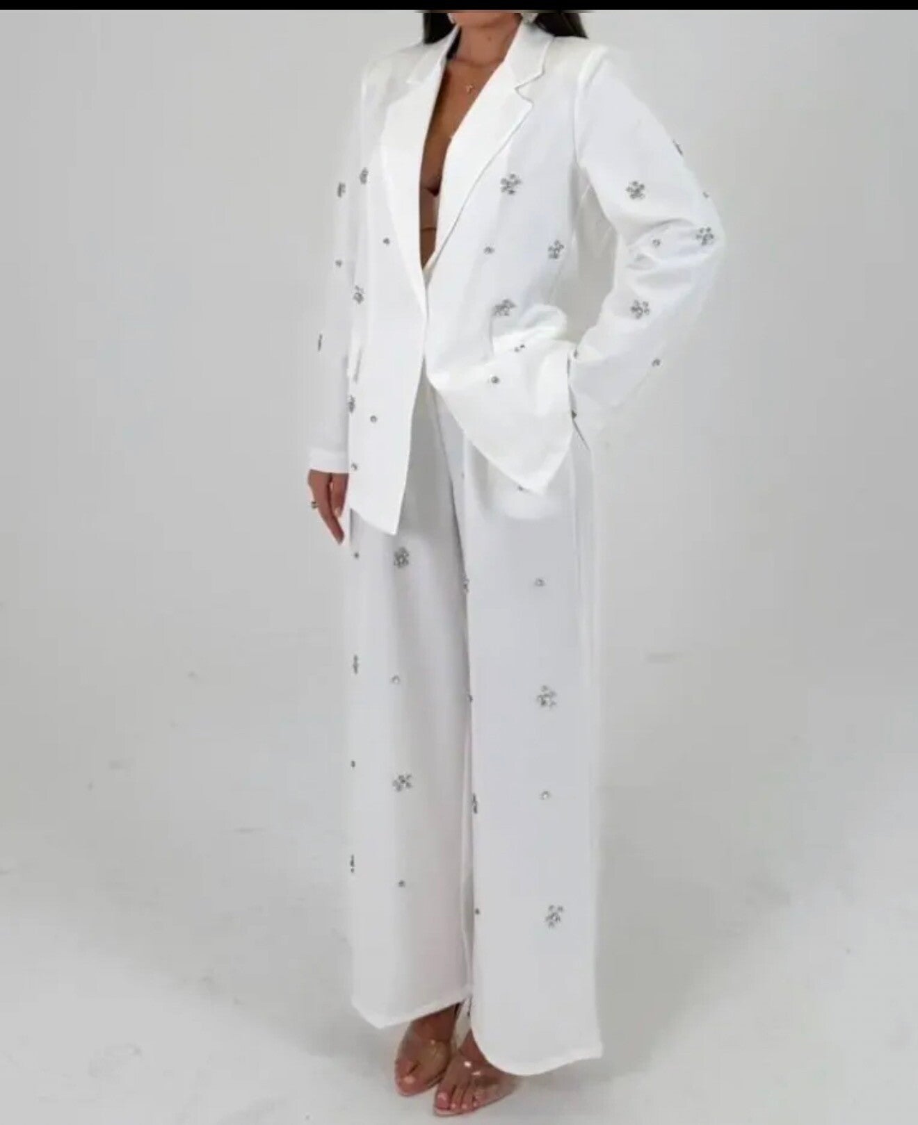 completo giacca più pantalone palazzo