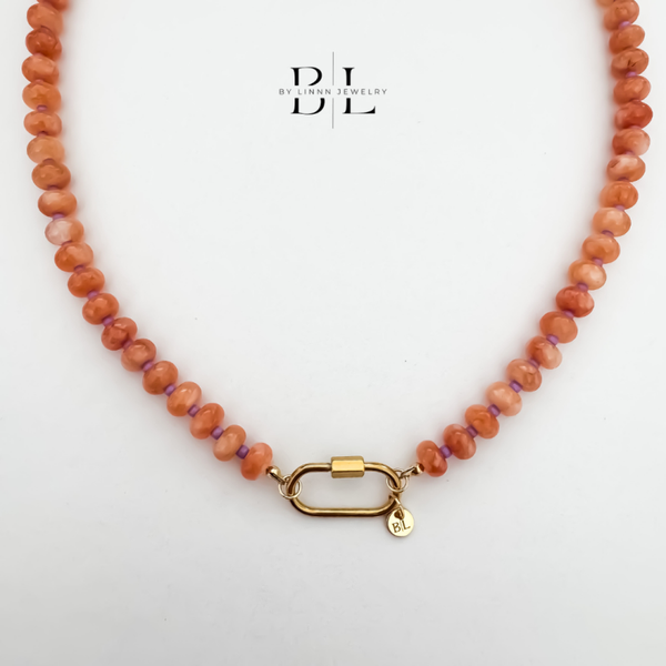 Orange-lilac Le Vive ketting
