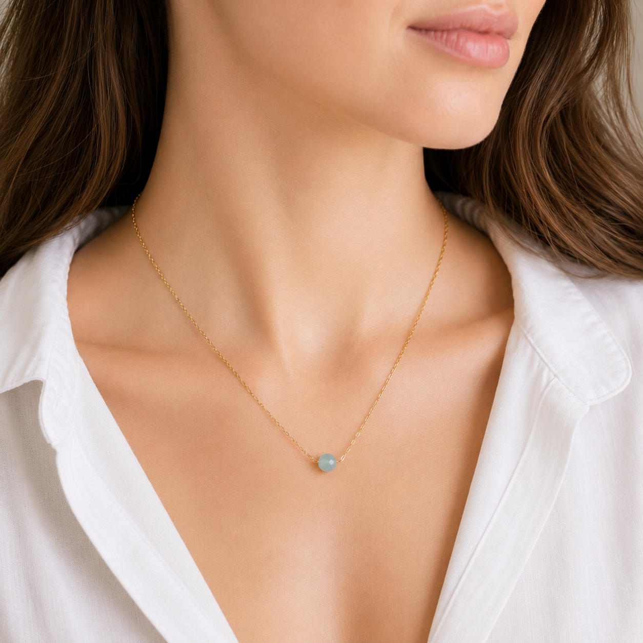 Aurea Ketting – Aquamarijn