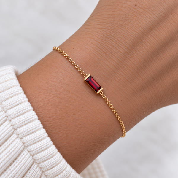 Baguette Birthstone Armband