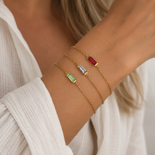 Baguette Birthstone Armband