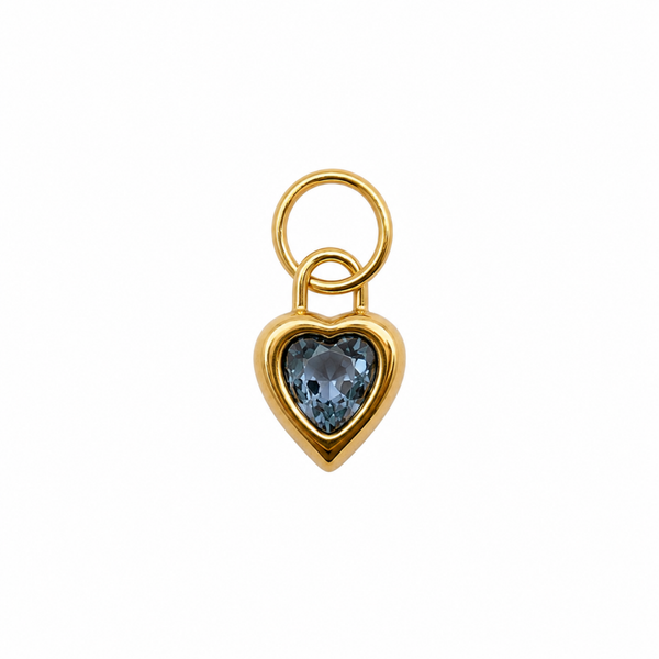 Heart Birthstone bedel – Maart