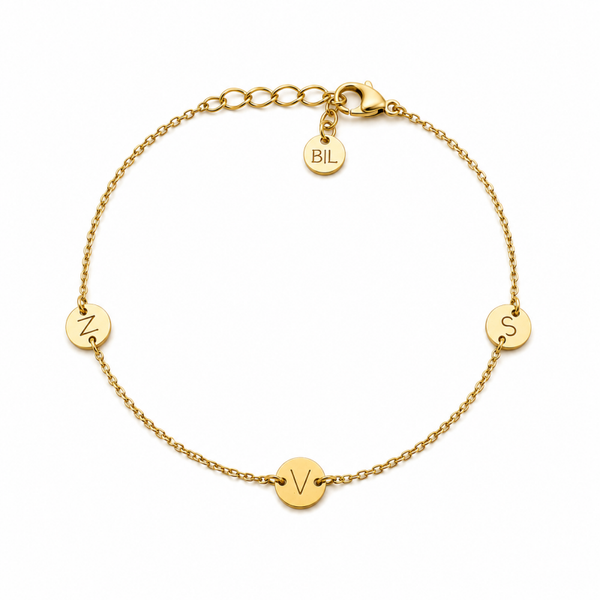 Round initials armband