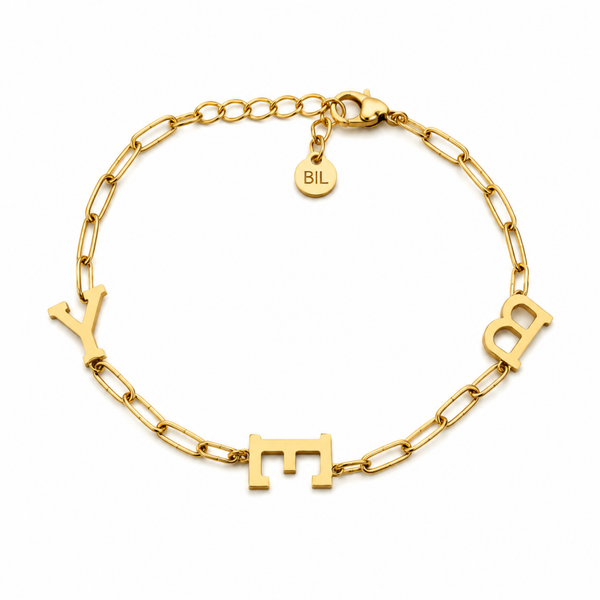 Paperclip initials armband