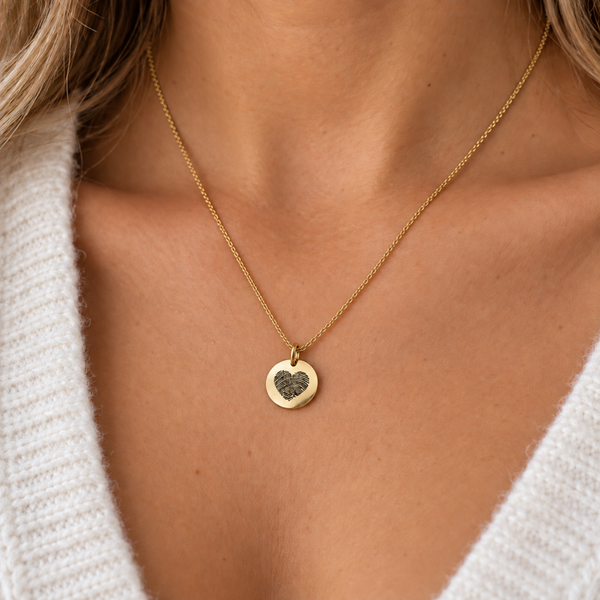 Double Fingerprint Heart Ketting
