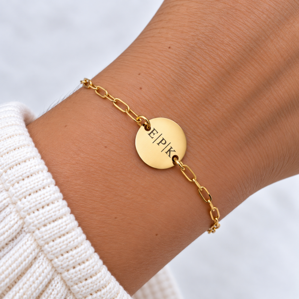 Initial Coin Armband 3 initials