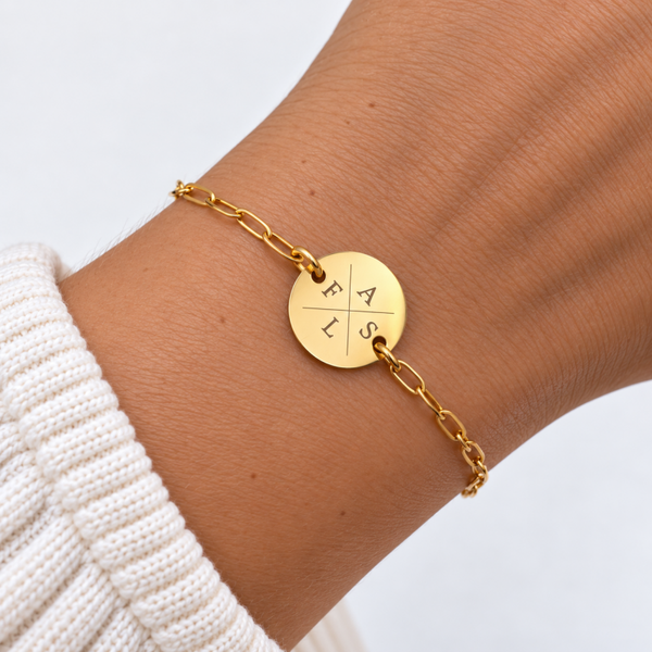 Initial Coin Armband 4 initials