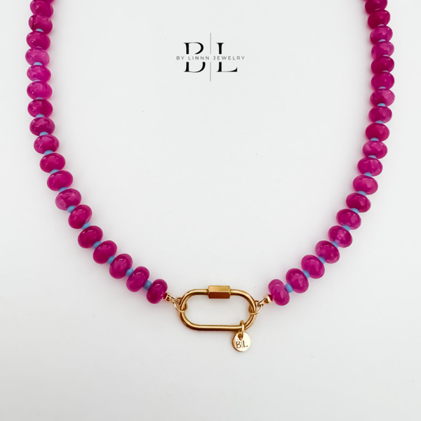 Pink-blue Le Vive ketting
