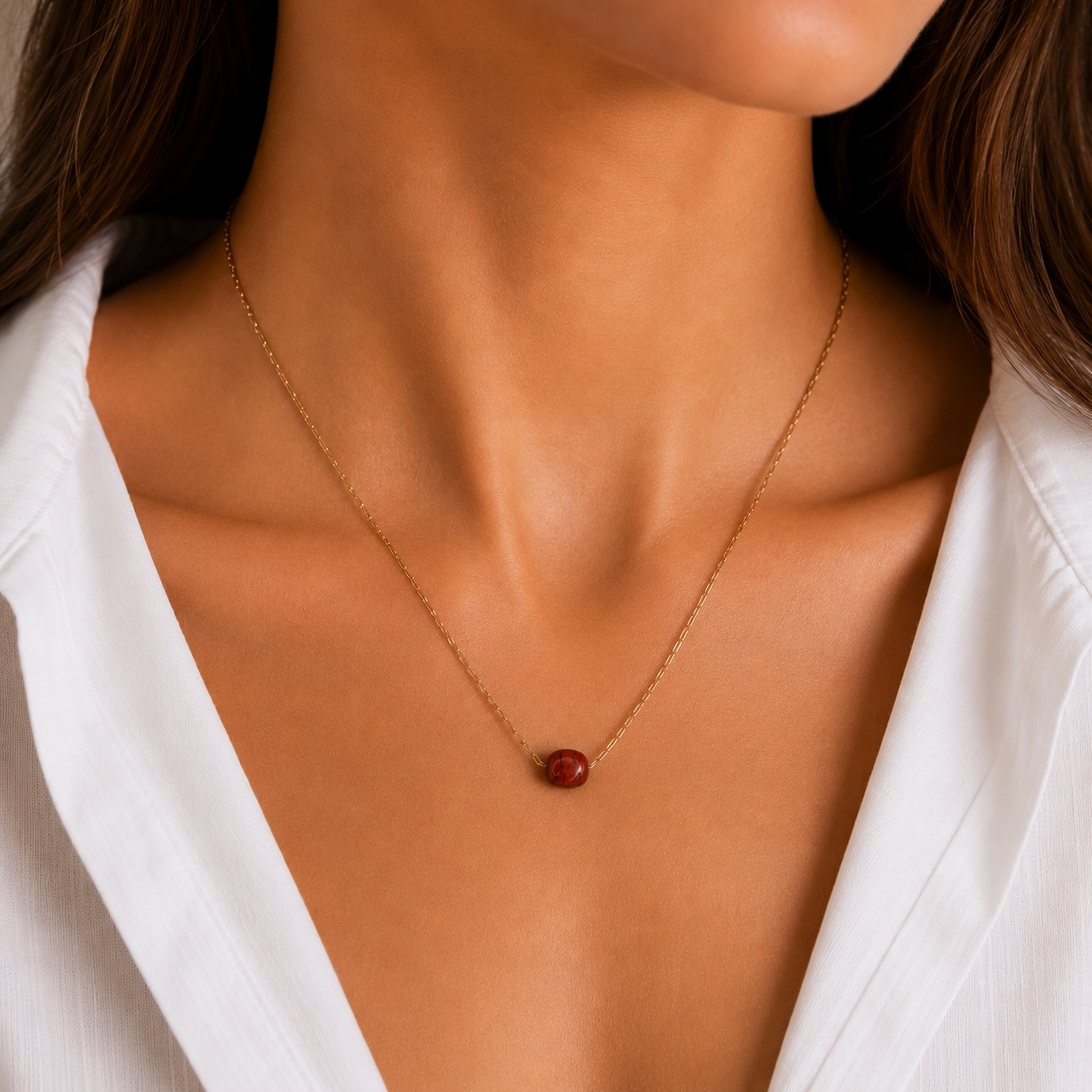 Aurea Ketting – Rode Jaspis