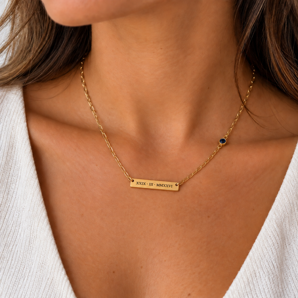 Roman Birthdate and Birthstone Ketting