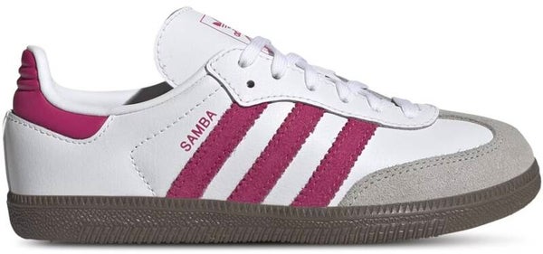 adidas Originals Samba OG White Real Magenta Gum 4.5 Big Kids