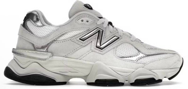New Balance 9060 White Black Metallic Silver 8.5M
