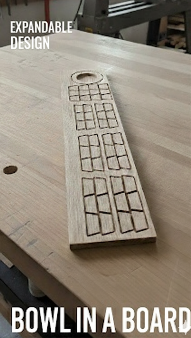 Hickory bowl in a board