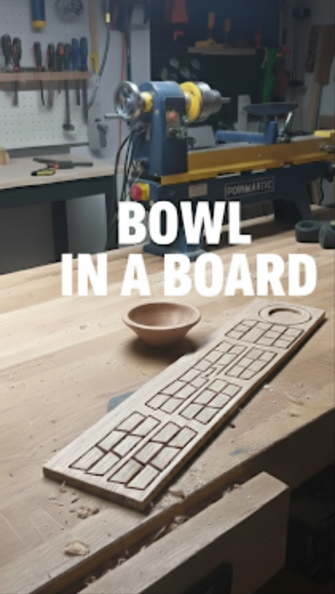 Cherry bowl in a board