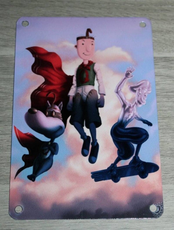 Metal Art Print Cartoon Doug + Quailman by Alfred Manzano - Zobie Exclusive