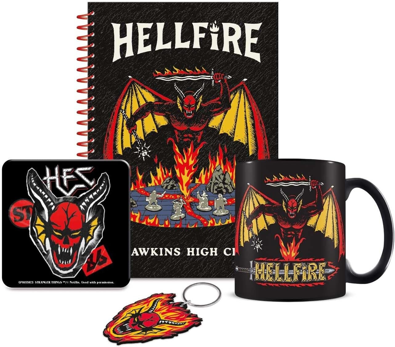Hellfire Club Bumper Gift Set (Mug, Notebook, Coaster & Keychain) - Stranger Things - Pyramid International