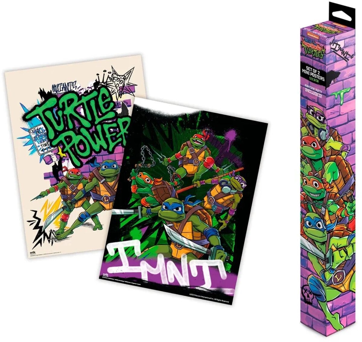Set met 2 Posters Teenage Mutant Ninja Turtles - 38 x 52 cm - Grupo Erik