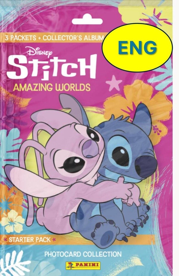 Stitch Amazing Worlds Photocard Collection Starter Pack - Disney - Panini