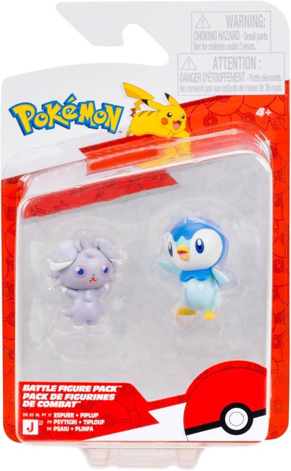Espurr & Piplup Battle Figure - Pokémon - Jazwares