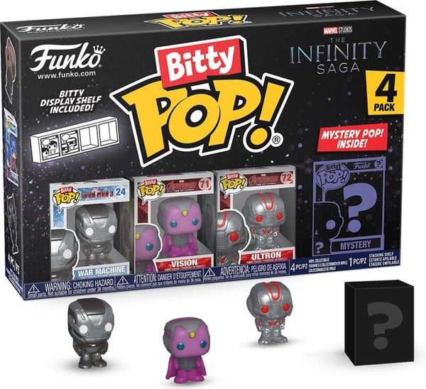 Marvel The Infinity Saga Funko Bitty Pop! 4 Pack - War Machine - Vision - Ultron - Mystery Figure - Funko