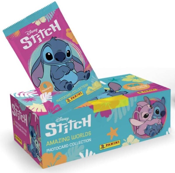 Stitch Amazing Worlds Photocard Collection Box met 24 Pakjes - Disney - Panini