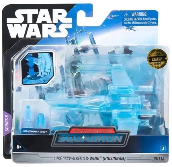 Zeldzame Chase Luke Skywalker's X-Wing (Hologram) met figuren - Micro Galaxy Squadron - Star Wars - Jazwares