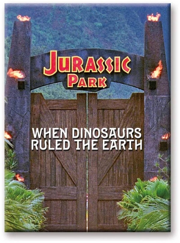 Magneet Jurassic Park Gates - When Dinosaurs Ruled The Earth - Aquarius