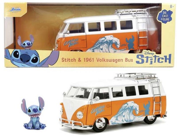 Stitch & 1961 Volkswagen Bus - 1:24 - Disney - Jada Toys