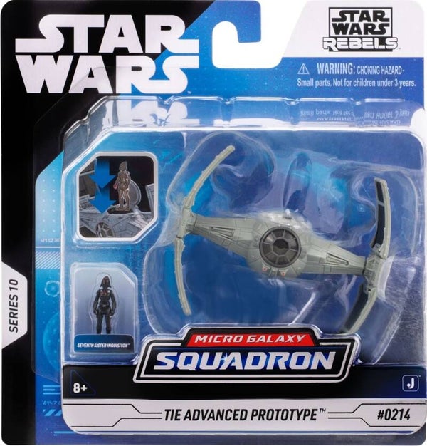 Rare 1 of 10000 Tie Advanced Prototype met Grand Inquisitor - Micro Galaxy Squadron - Star Wars - Jazwares