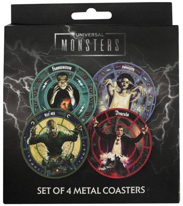 4-Pack Universal Monsters Metalen Onderzetterset - Fanattik