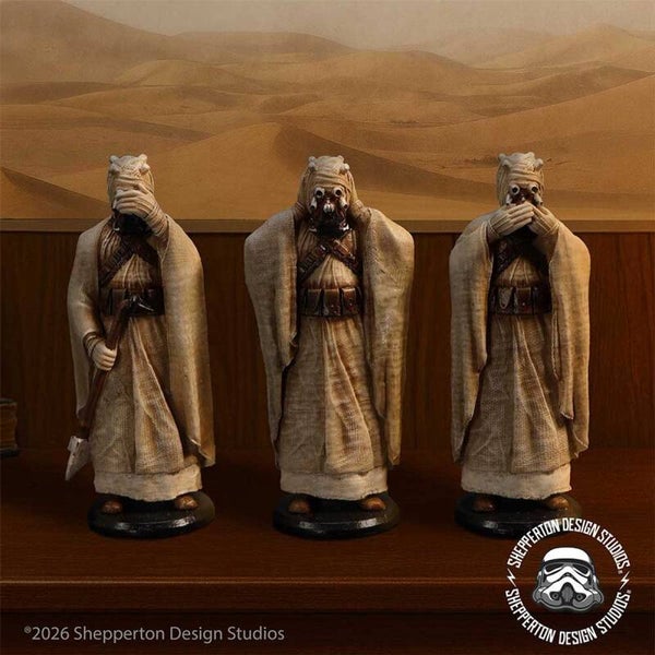 Three Wise Tusken Raiders Beeld - Horen-Zien-Zwijgen - Star Wars - Shepperton Design Studios - Nemesis Now