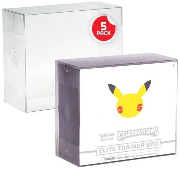 5 Clear Plastic Protectors voor Pokémon TCG ETB Elite Trainer Box - Evoretro