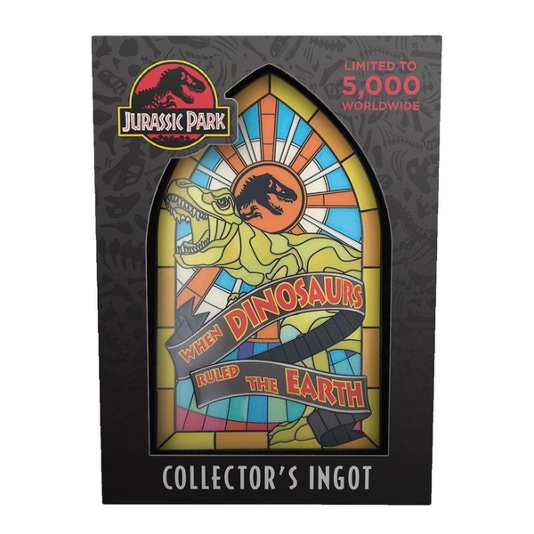 Stained Glass Window 'When Dinosaurs Ruled The Earth' Limited Edition Ingot - Jurassic Park - Fanattik